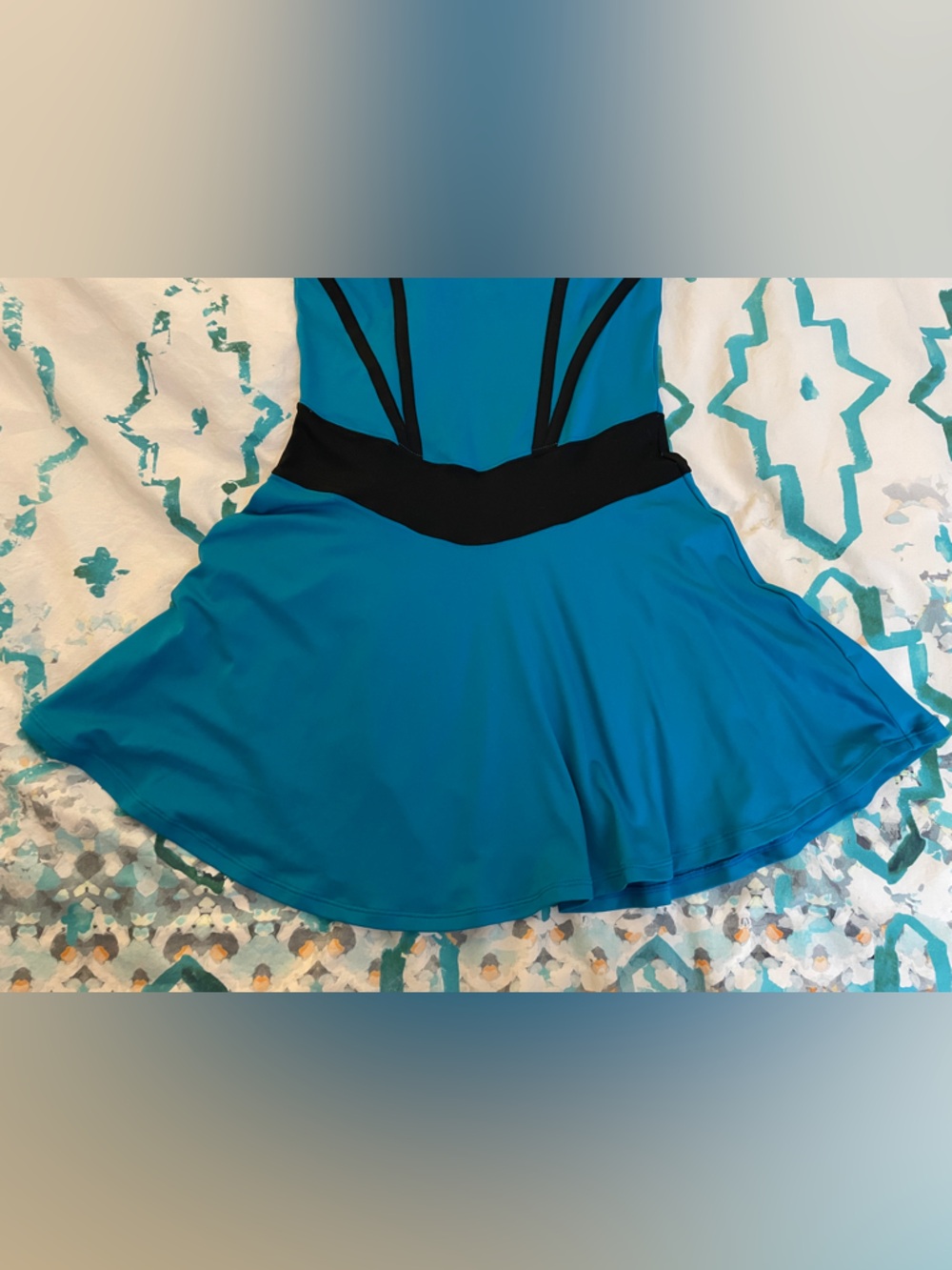 Nike Dry fit Teal Blue Athletic Tennis Golf  Dress with Black Waistband Sz S - Picture 5 of 16
